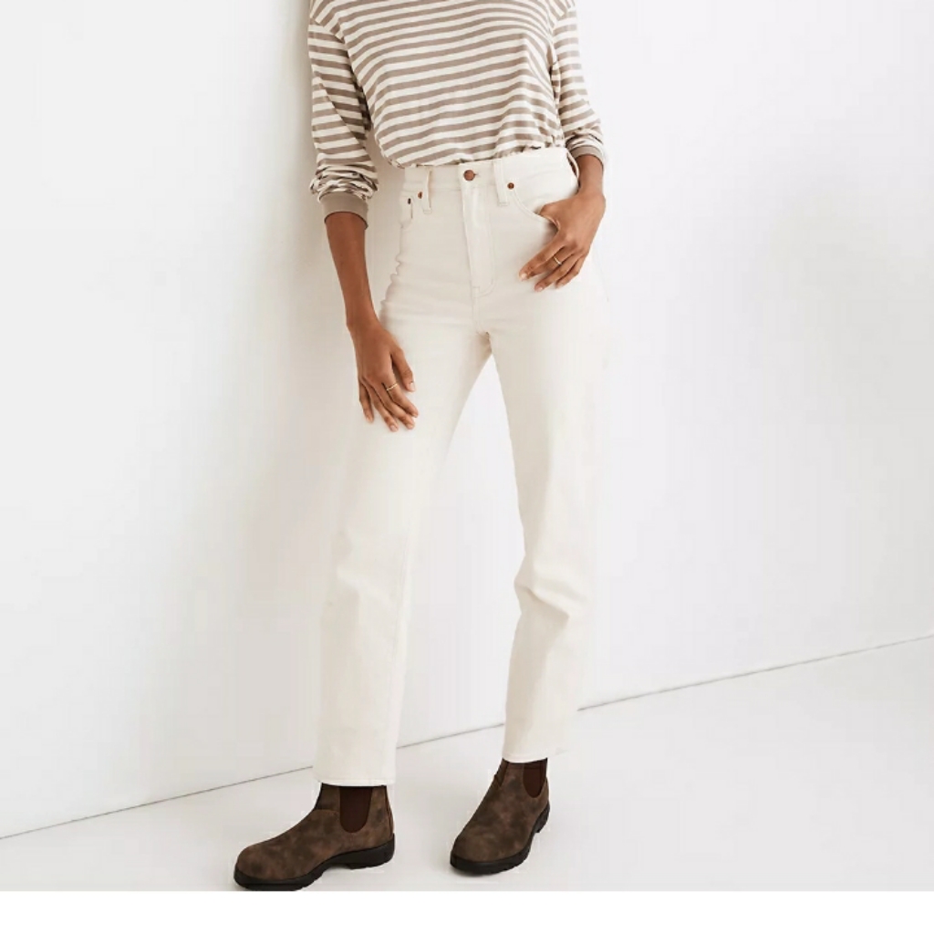 The Perfect Vintage Straight Jean In Vintage Canvas Women's Cream White
